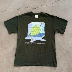 Impo Olive Green Short Sleeve Graphic Tee with Lime Green Grape Print